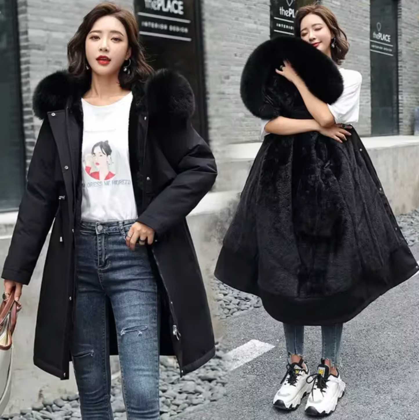 Beatriz® | Long wool coat with hood