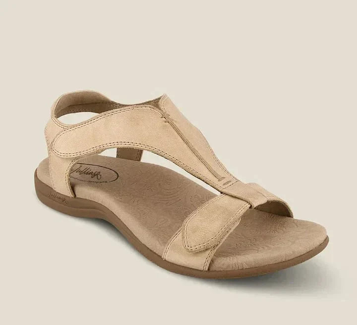 Olga® | Katie Adjustable Leather Summer Sandals With Arch Support