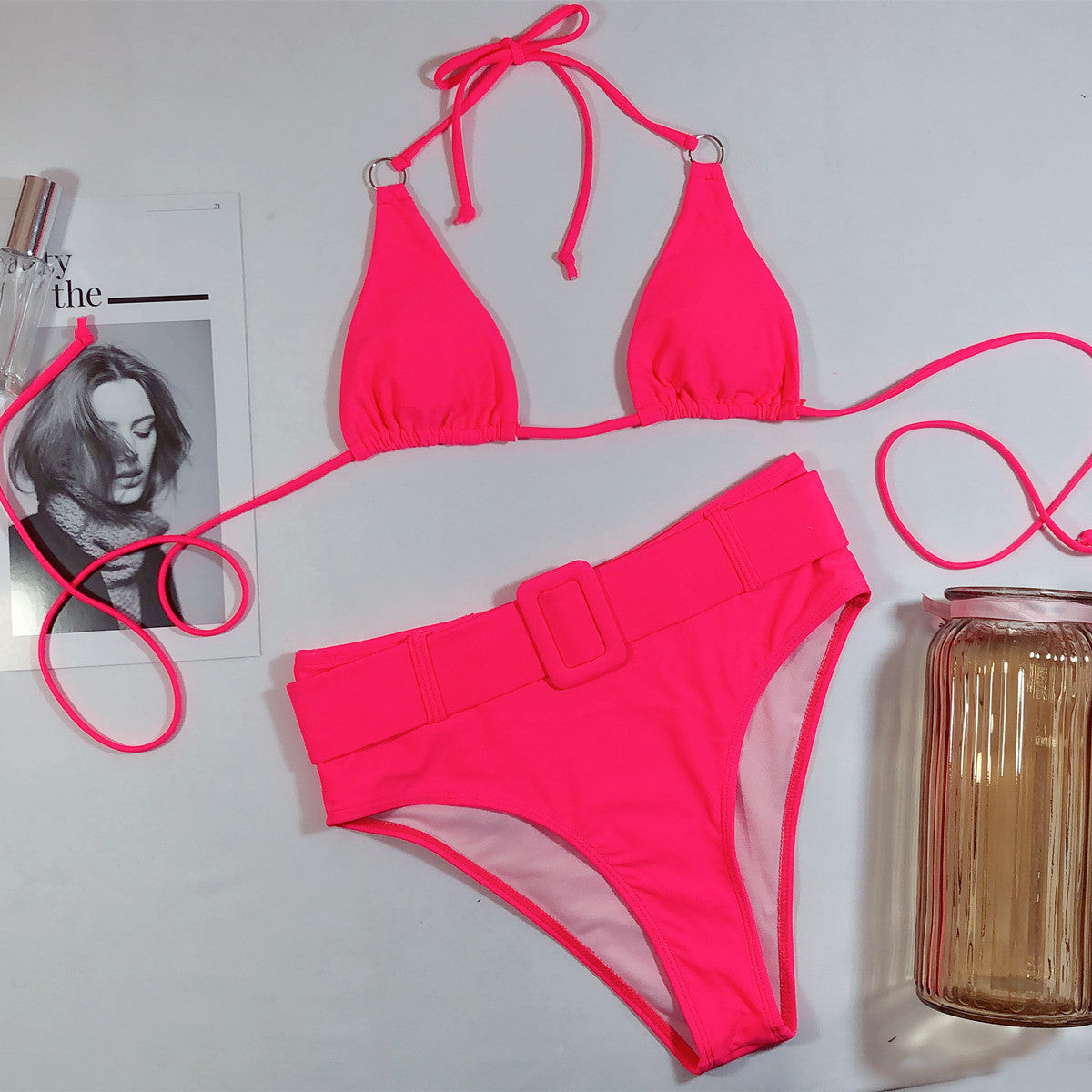 Micaela® | Bikini with halter neck and print