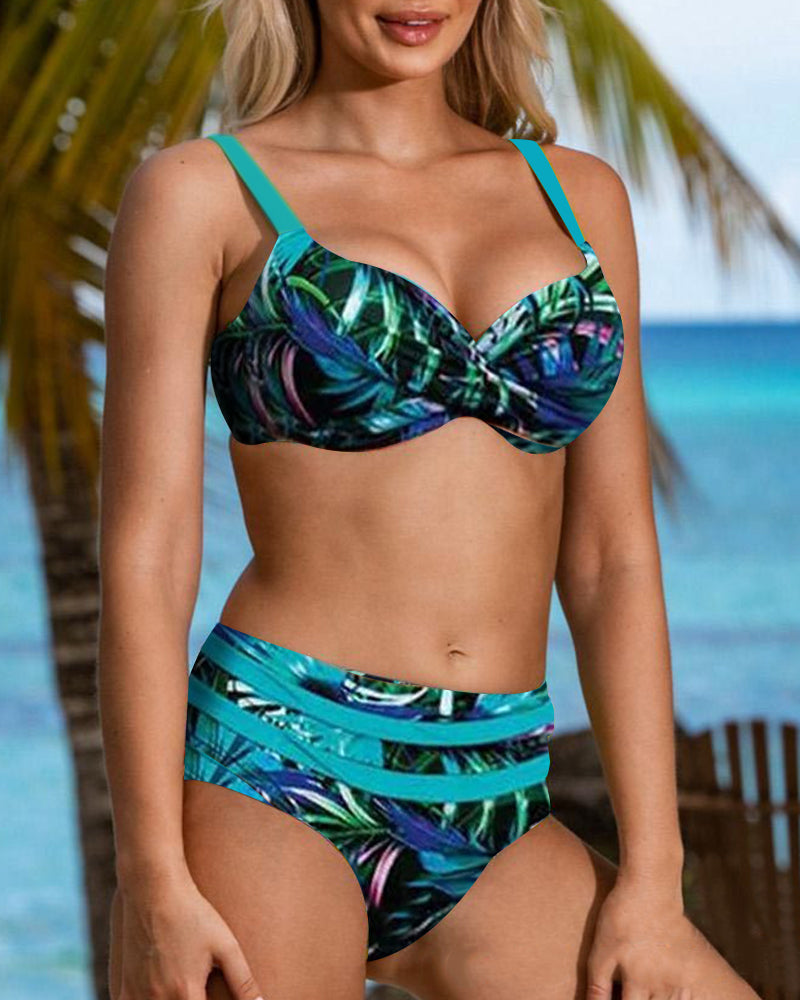 Anita® | High waist bikini with leaf print