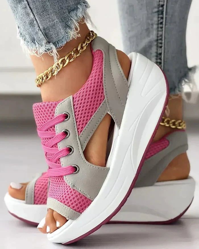 Milagros® | Stylish Sandals With Contrast Insert And Arch Support