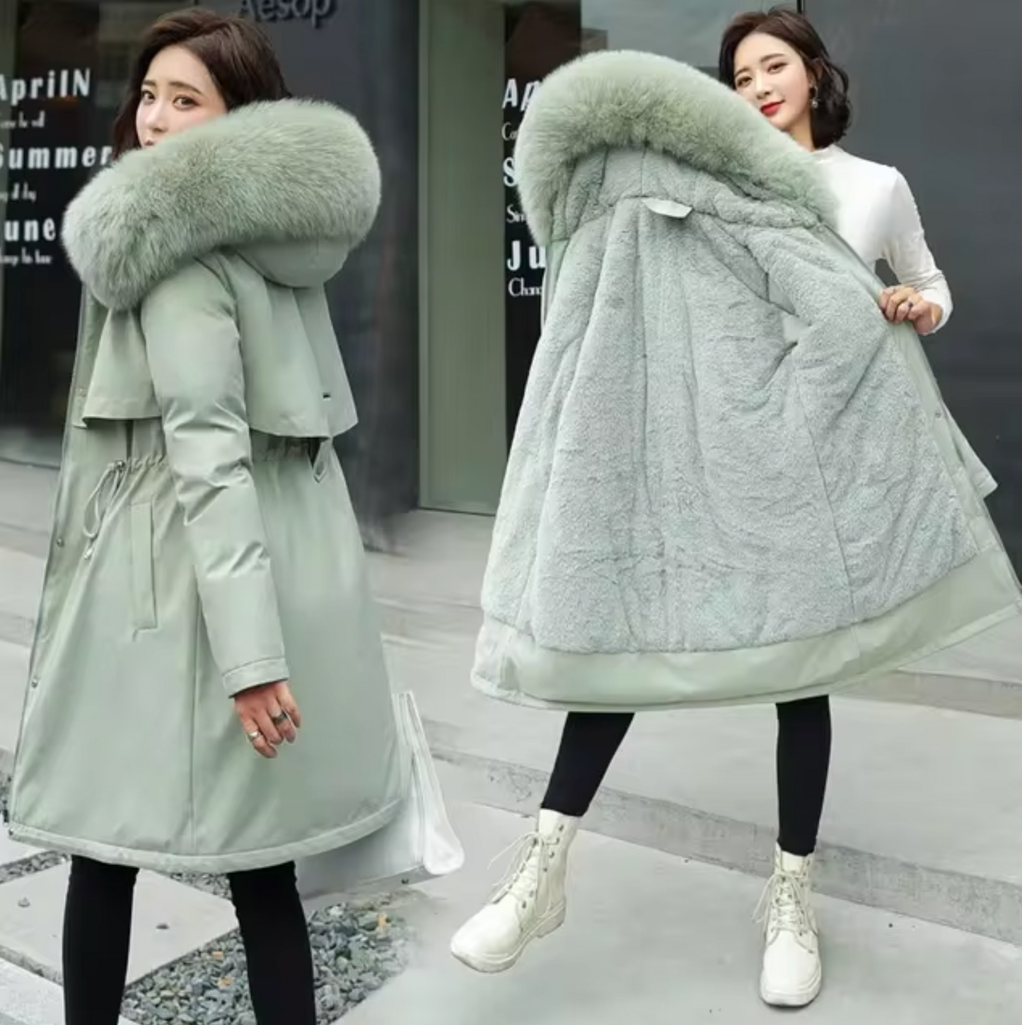 Beatriz® | Long wool coat with hood