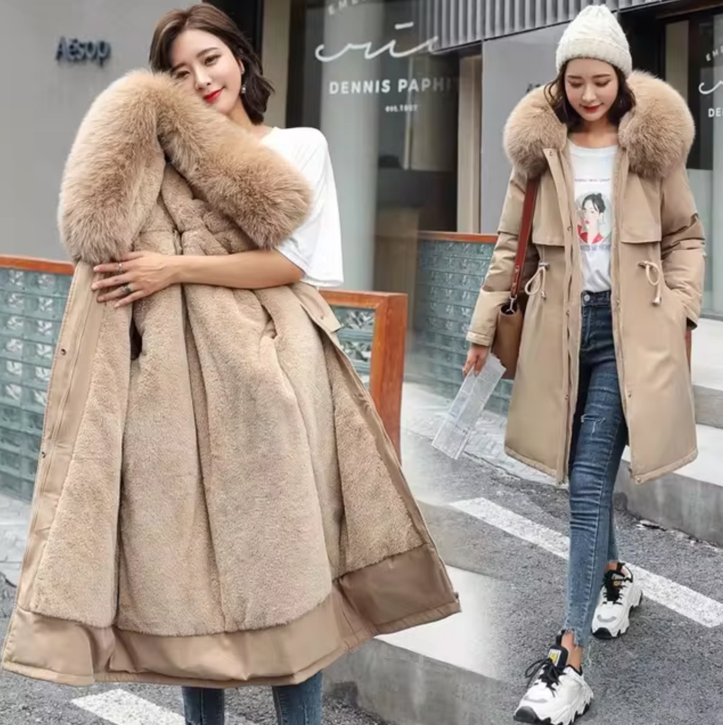 Beatriz® | Long wool coat with hood