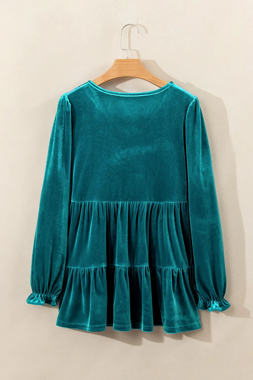 Beata® | Peplum blouse with V-neck and flounced sleeves