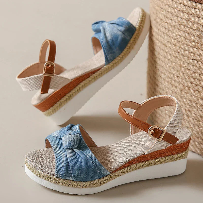 Julieta® | Stylish Knotted Wedge Sandals For Women