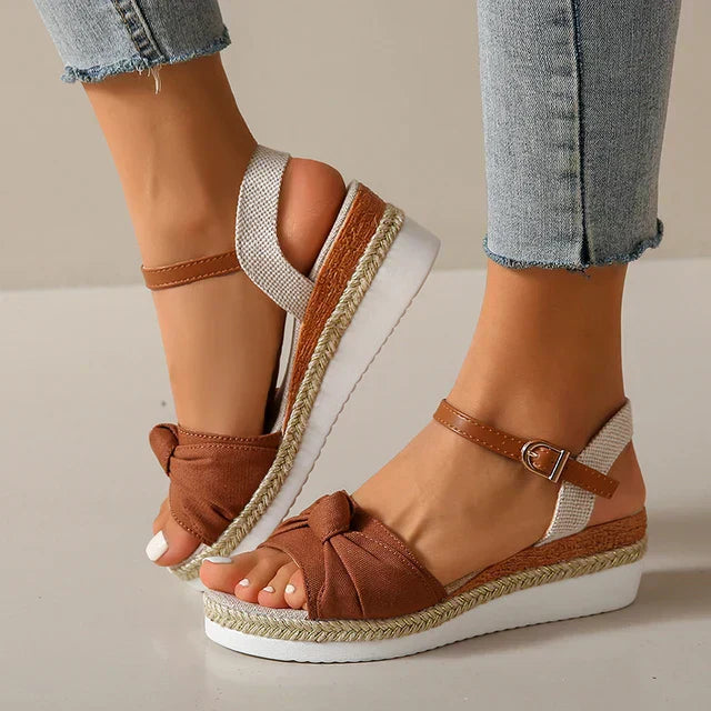 Julieta® | Stylish Knotted Wedge Sandals For Women