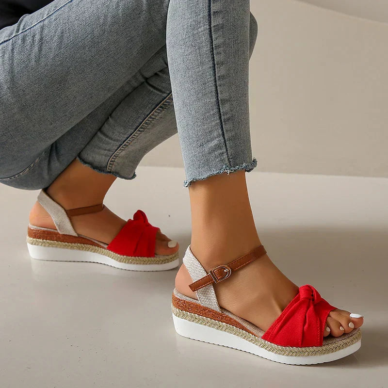 Julieta® | Stylish Knotted Wedge Sandals For Women