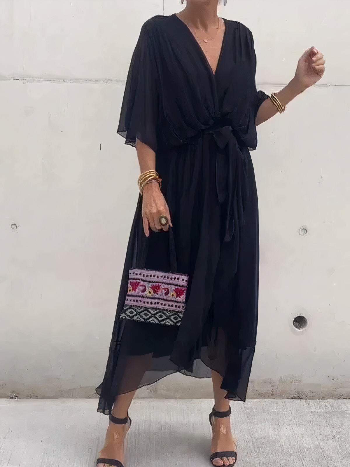 Jimena® | V-Neck Chiffon Dress