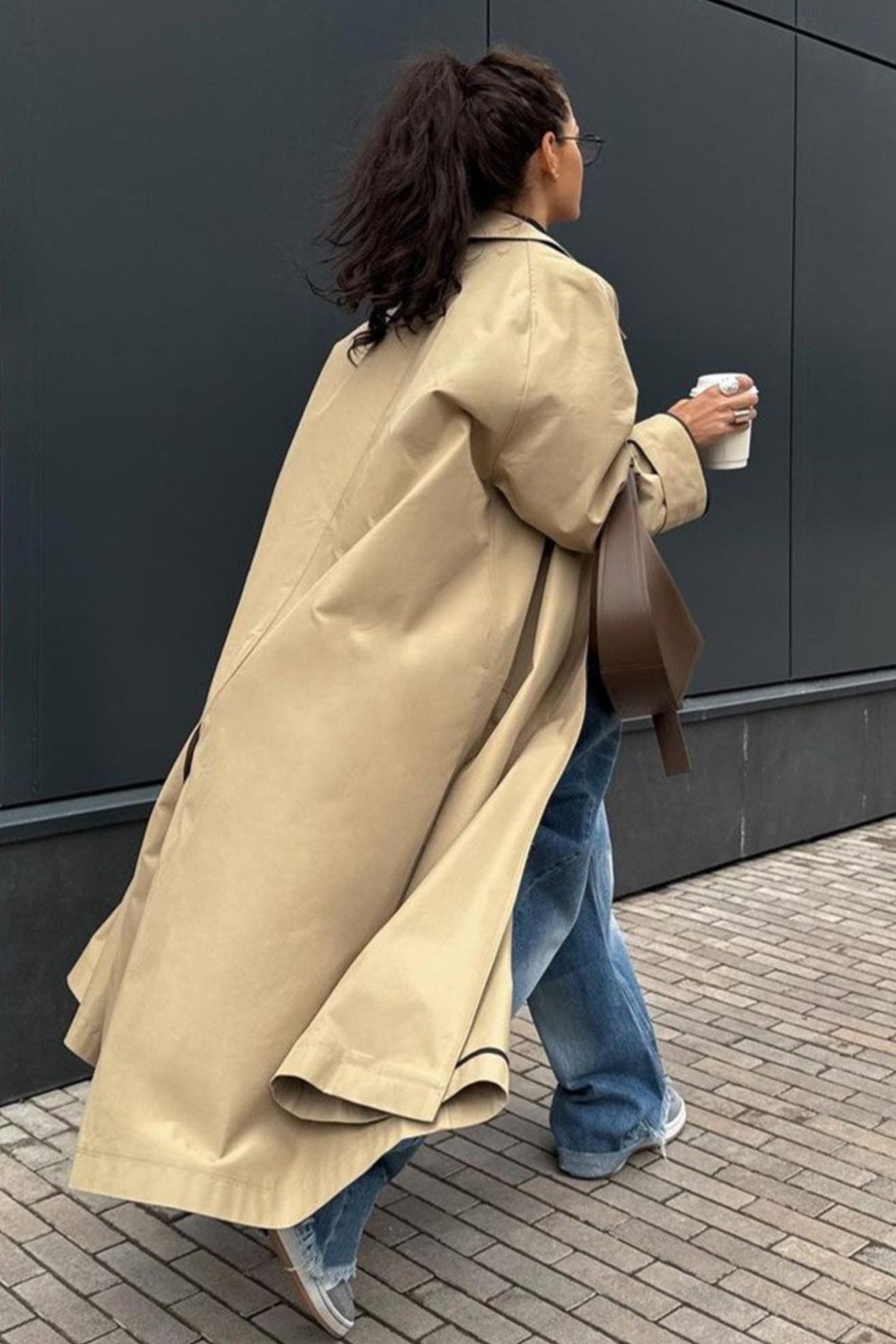 Araceli® | Single-breasted cotton trench coat with lapels