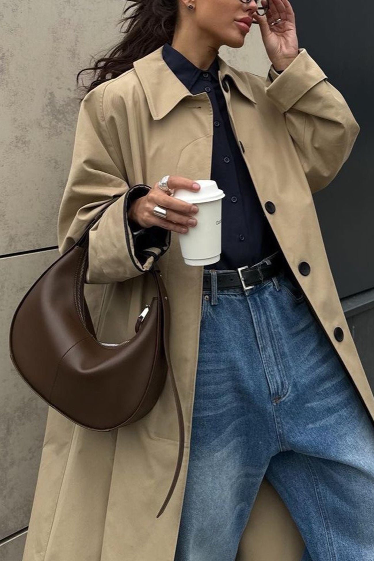 Araceli® | Single-breasted cotton trench coat with lapels