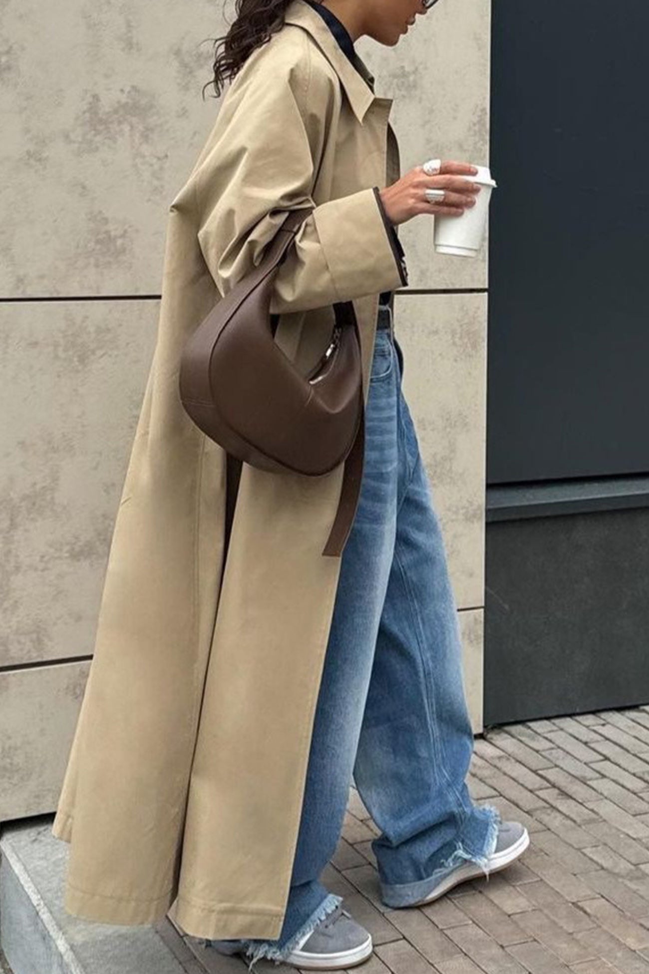 Araceli® | Single-breasted cotton trench coat with lapels