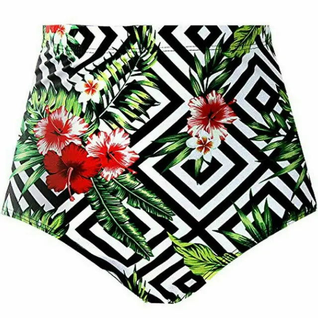 Noelia® | Summer Women High Waist Bikini Briefs Floral Swimwear