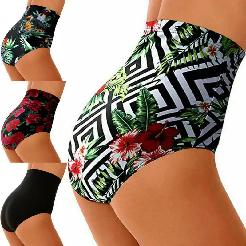 Noelia® | Summer Women High Waist Bikini Briefs Floral Swimwear
