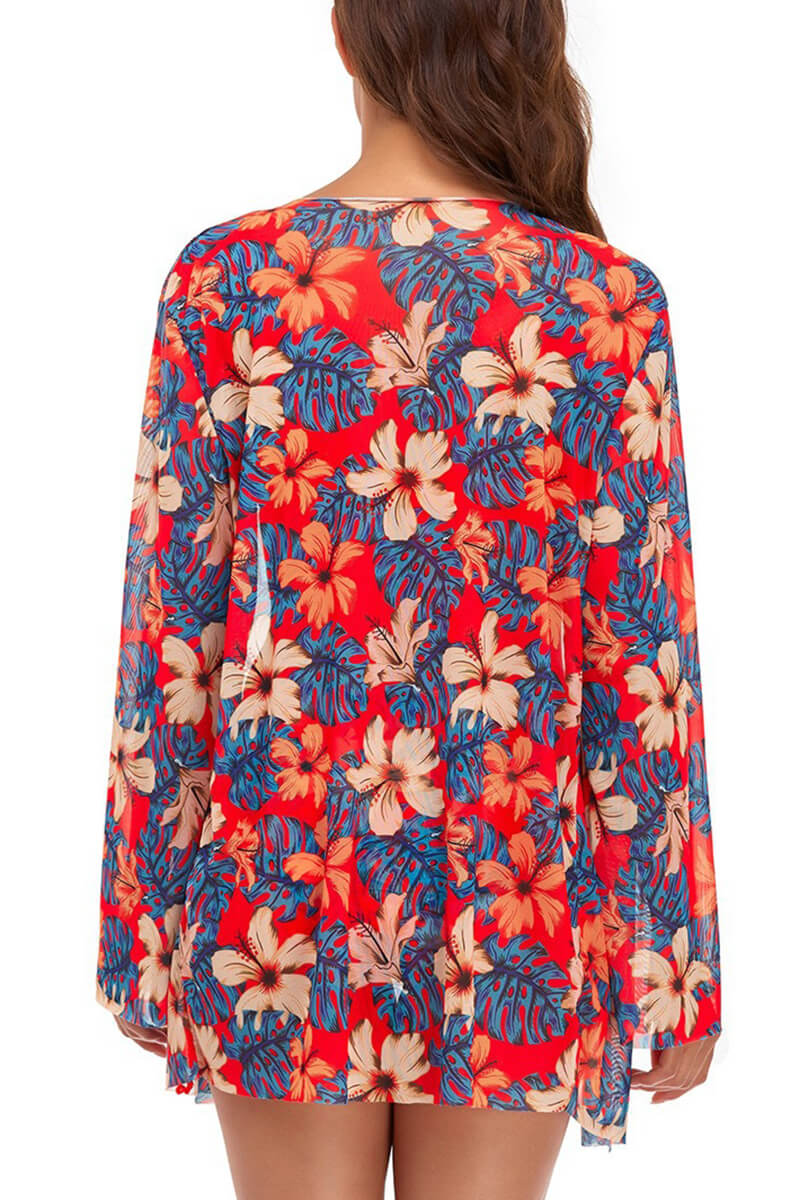 Bambi® | Blouse And Orange Floral Bikini Set