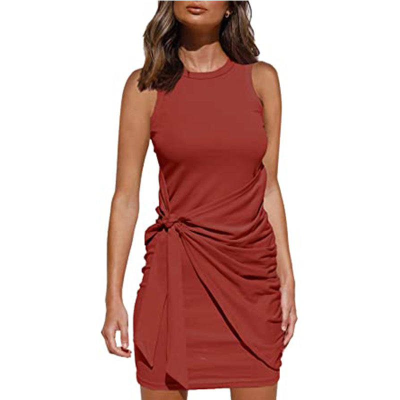 Rosalía® | Women'S Sleeveless Twisted Draped Mini Dress