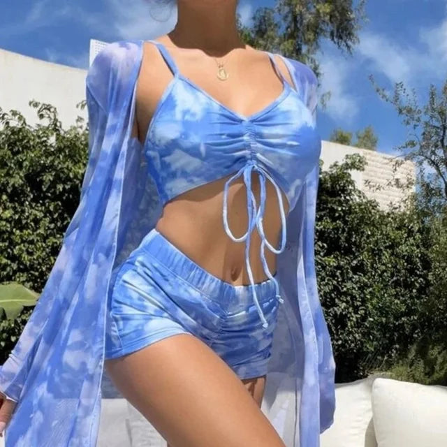 Olivia® | 3 in 1 bikini top + pants + kimono