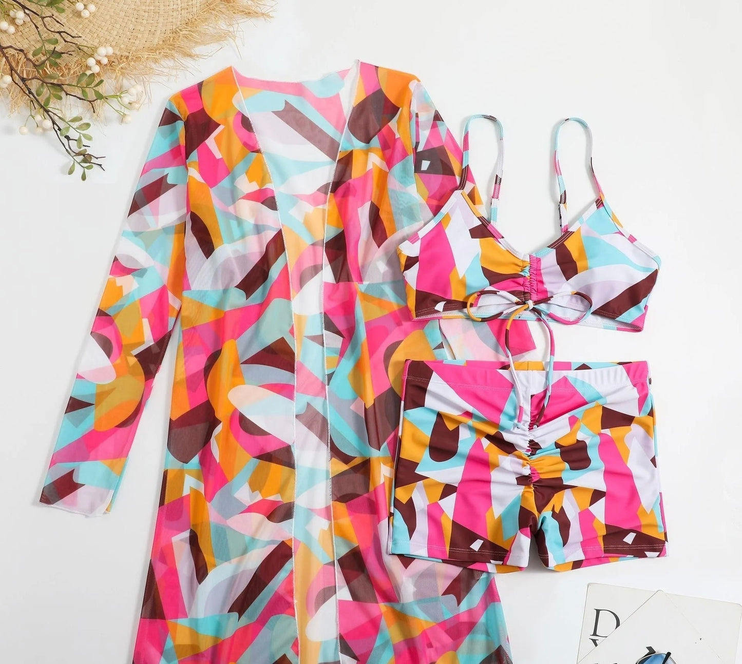 Olivia® | 3 in 1 bikini top + pants + kimono