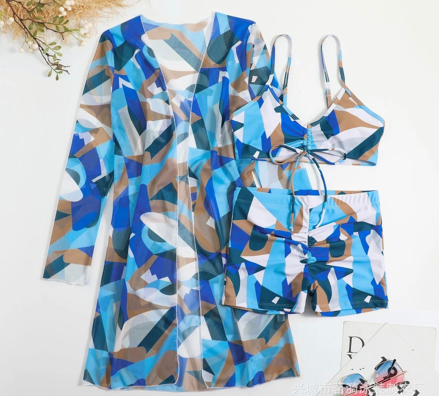 Olivia® | 3 in 1 bikini top + pants + kimono