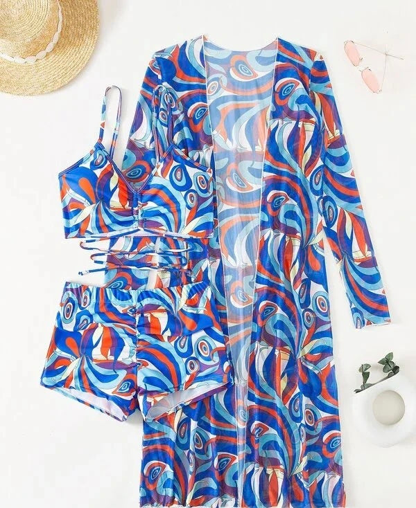 Olivia® | 3 in 1 bikini top + pants + kimono