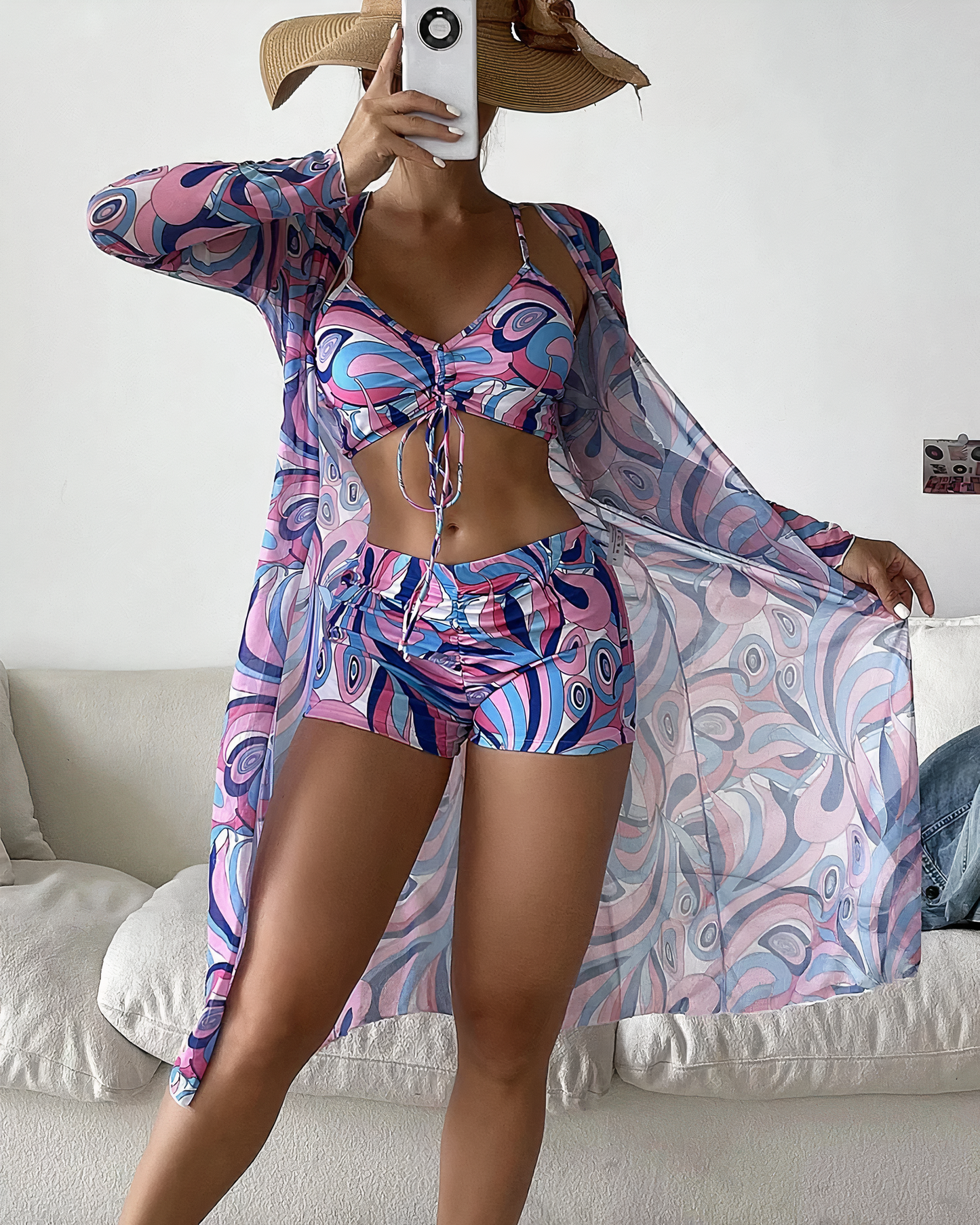 Penélope® | High Waist Cover Up Bikini Set