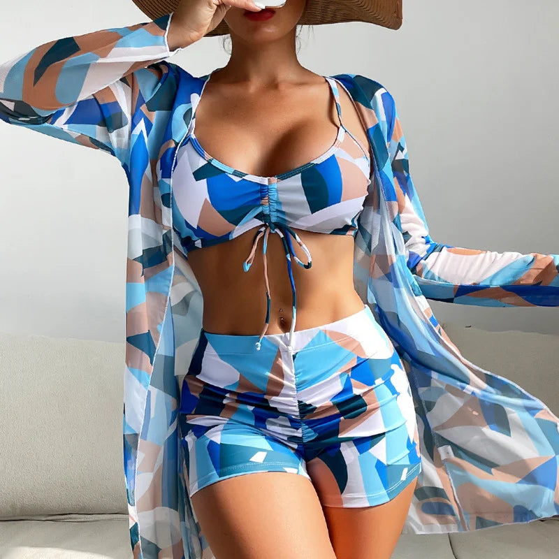 Olivia® | 3 in 1 bikini top + pants + kimono