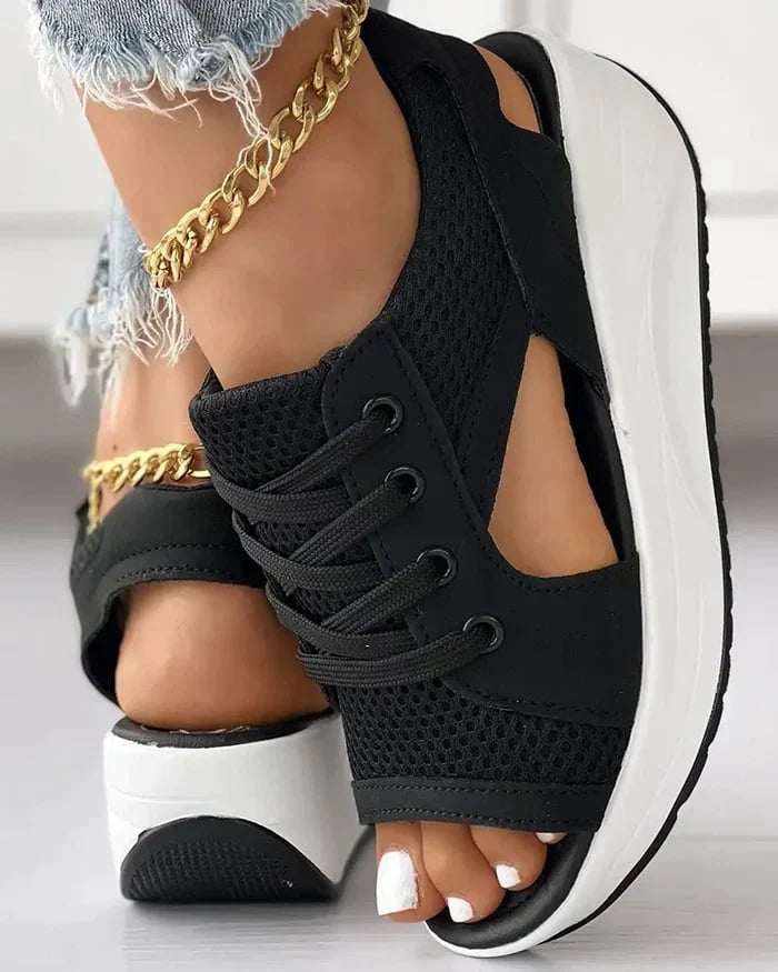 Milagros® | Stylish Sandals With Contrast Insert And Arch Support