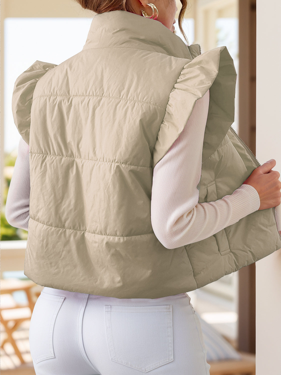 Anita® | Zip-up jacket with cap sleeves and pockets