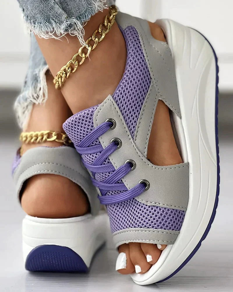Milagros® | Stylish Sandals With Contrast Insert And Arch Support