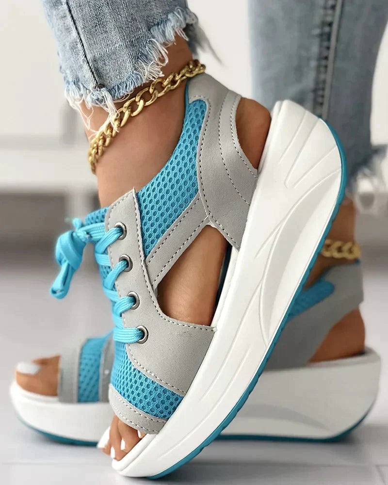 Milagros® | Stylish Sandals With Contrast Insert And Arch Support