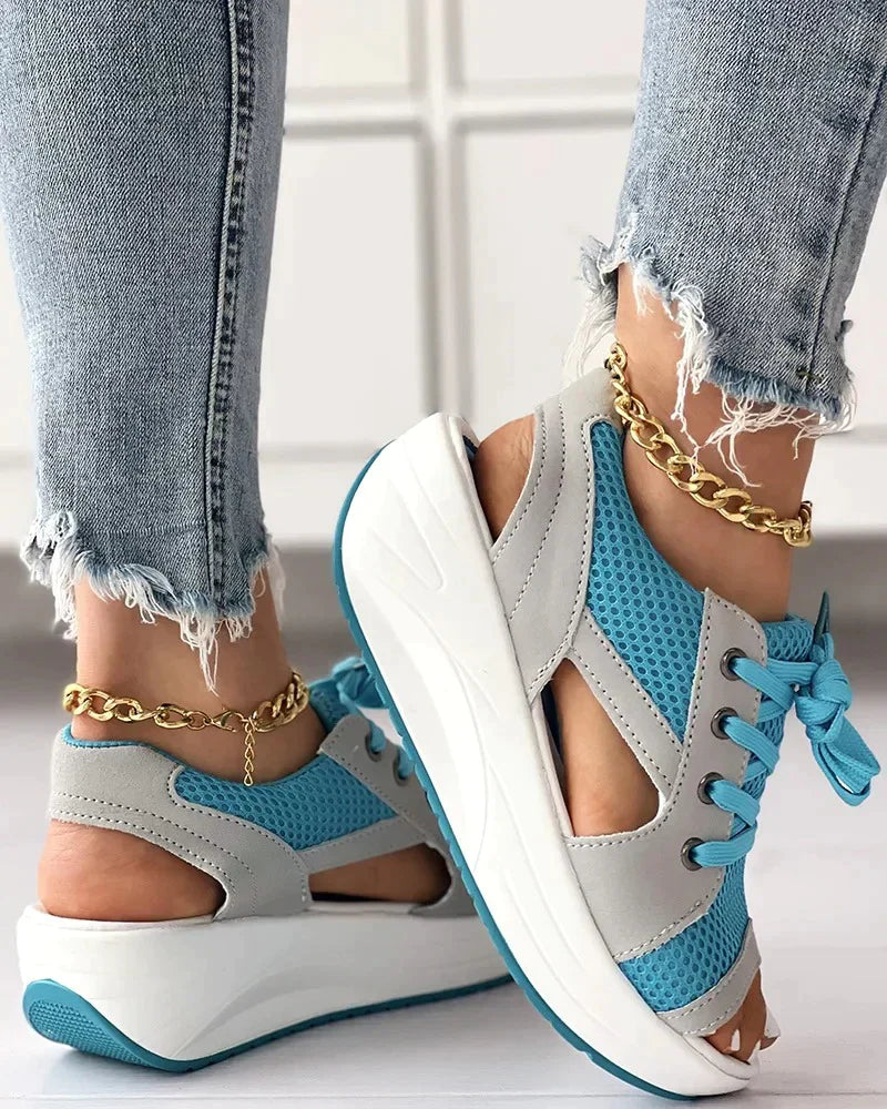 Milagros® | Stylish Sandals With Contrast Insert And Arch Support