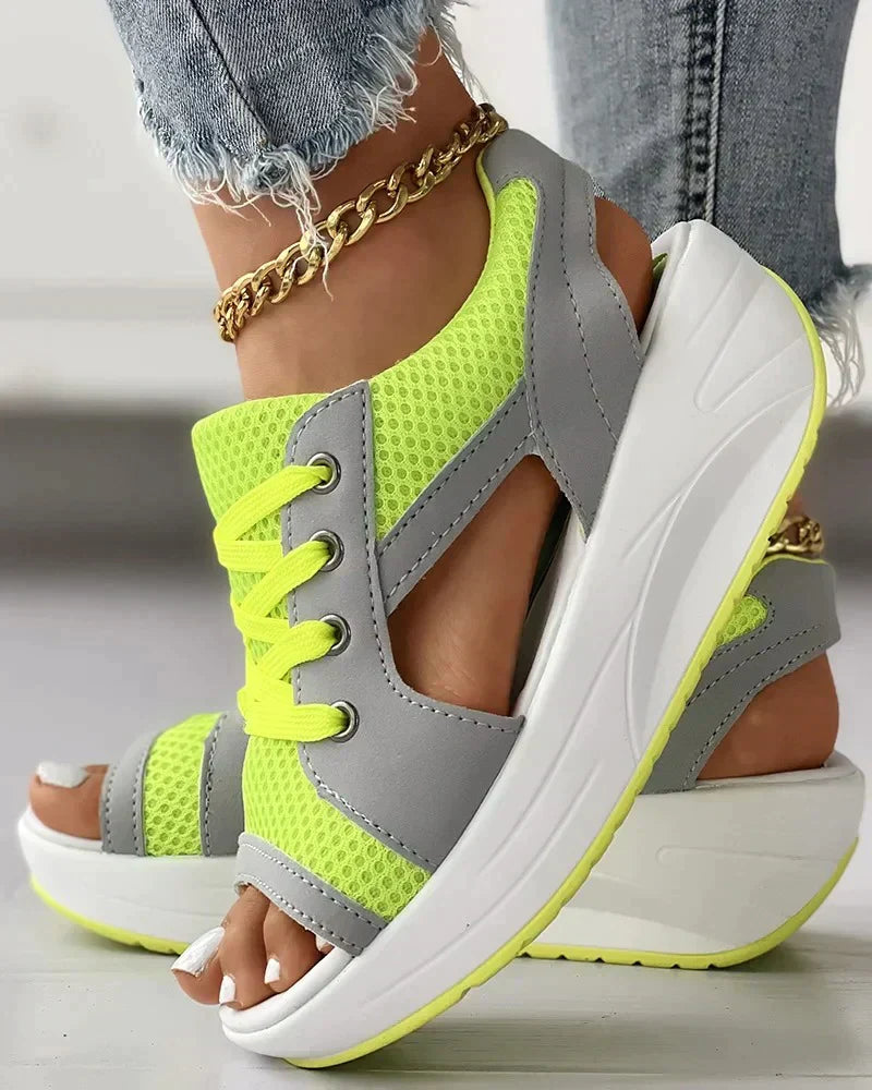 Milagros® | Stylish Sandals With Contrast Insert And Arch Support