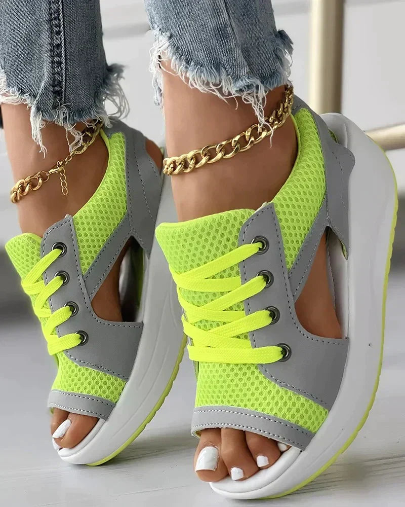 Milagros® | Stylish Sandals With Contrast Insert And Arch Support