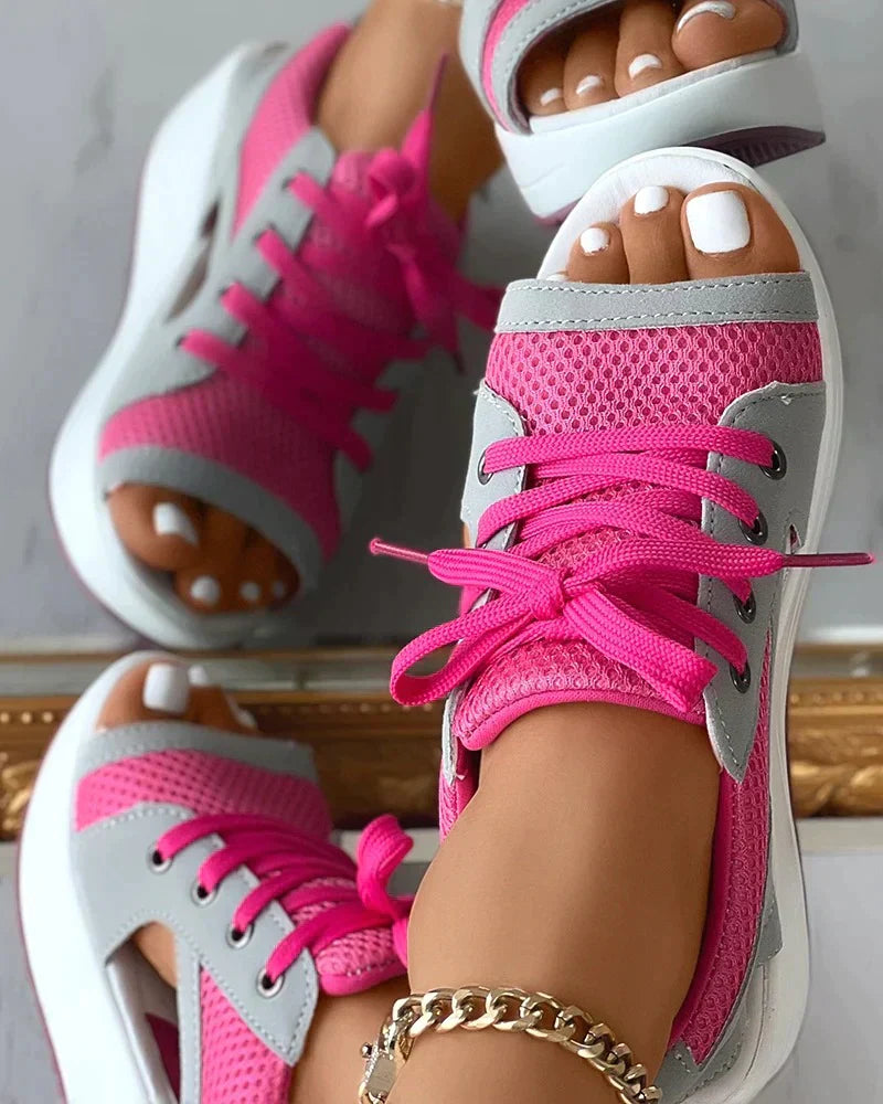 Milagros® | Stylish Sandals With Contrast Insert And Arch Support