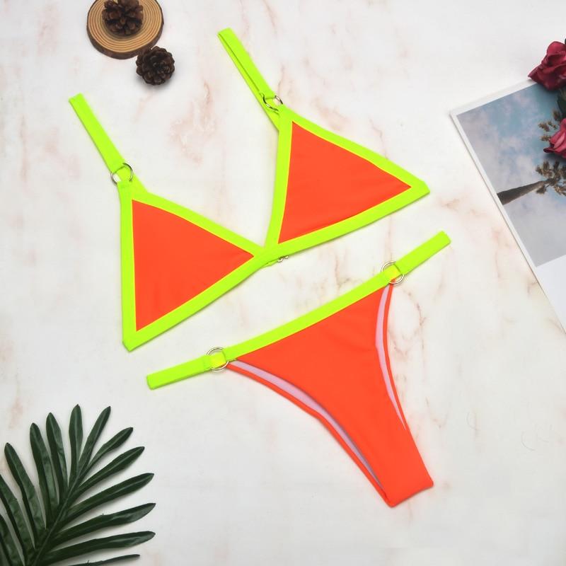 Thelma® | Two-Piece Bikini Swimsuit With Gold Metal Rings And Triangular Cups