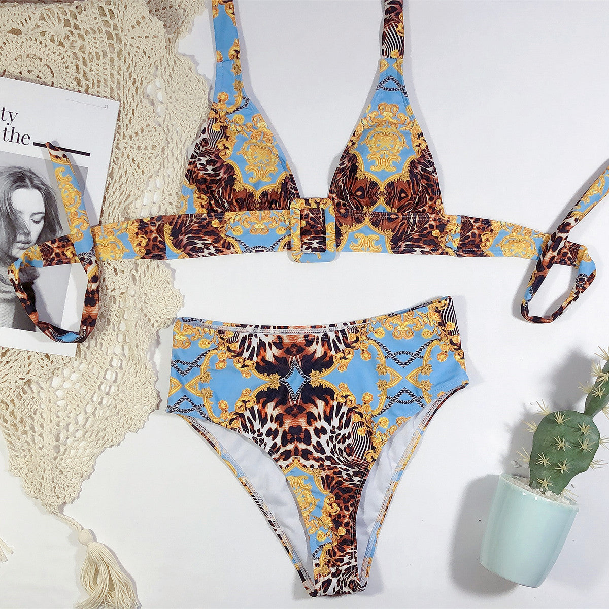 Micaela® | Bikini with halter neck and print