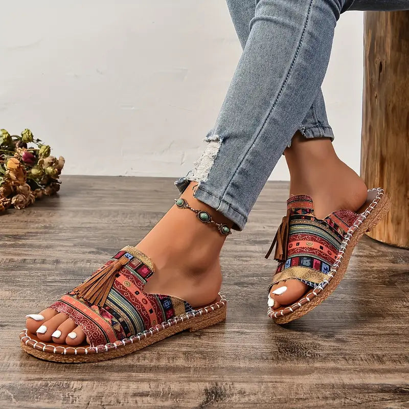 Marcella® | Ethnic Style Flat Sandals With Tassel
