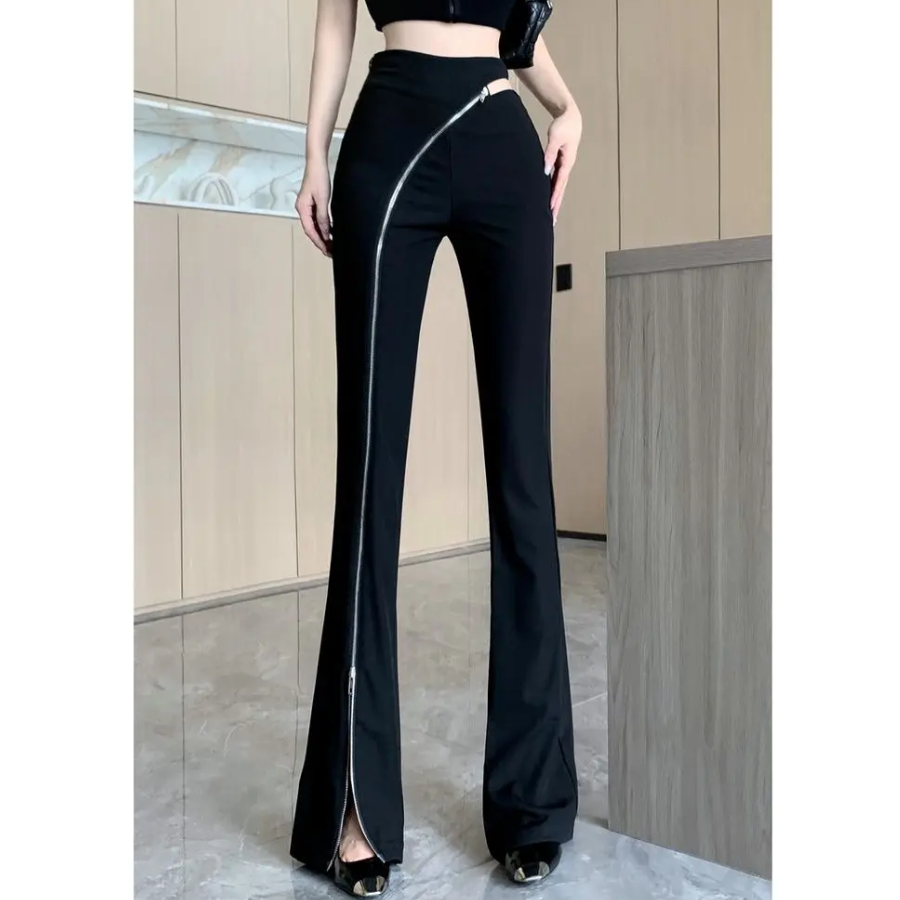 Abigail® | Bootcut trousers women's high-waist bootcut trousers with asymmetrical zip