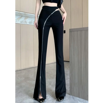 Abigail® | Bootcut trousers women's high-waist bootcut trousers with asymmetrical zip