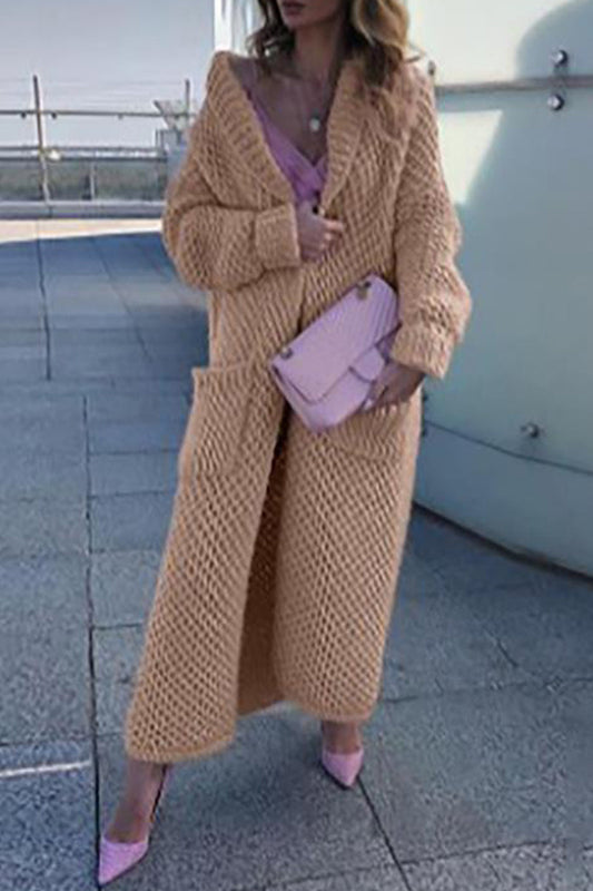 Angelica® | Elegant, plain-colored sweater with a cardigan collar