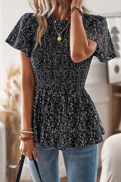 Ada® | Stylish Short-Sleeved Floral Blouse With Ruffle Hem