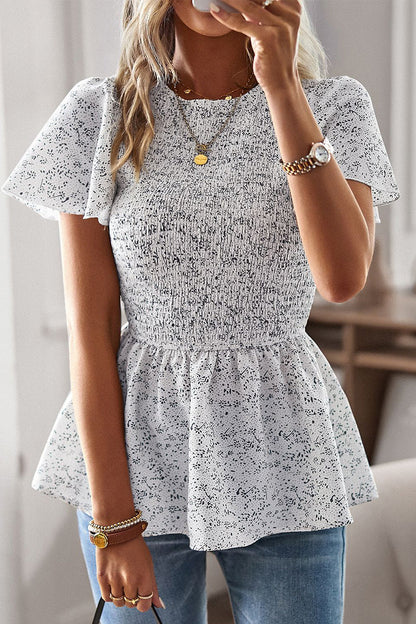 Ada® | Stylish Short-Sleeved Floral Blouse With Ruffle Hem