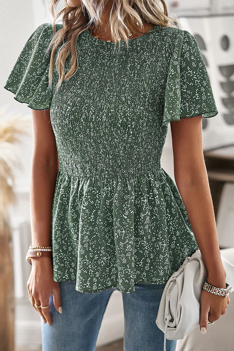 Ada® | Stylish Short-Sleeved Floral Blouse With Ruffle Hem
