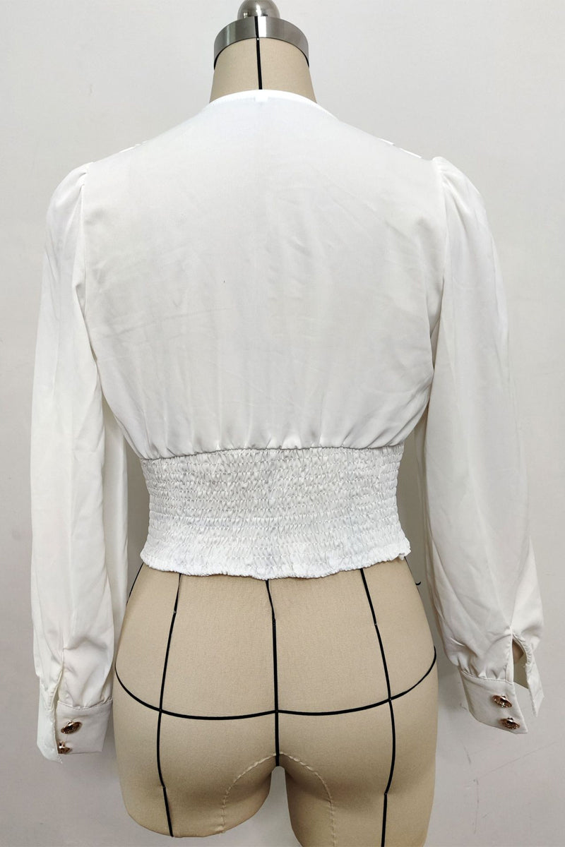 Adelaida® | Daily Elegant Solid Color Button Up V Neck Blouses (4 Colors)