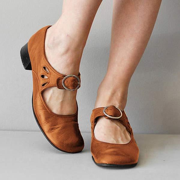 Karen® | Wedge Leather Orthopedic Buckle Sandals