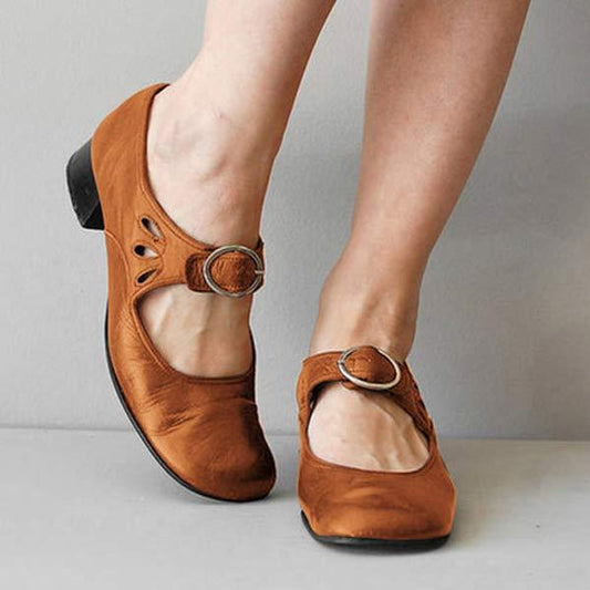 Karen® | Wedge Leather Orthopedic Buckle Sandals