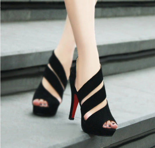 Rocio® | Comfort Sexy Fish Mouth Suede High Heels Sandals