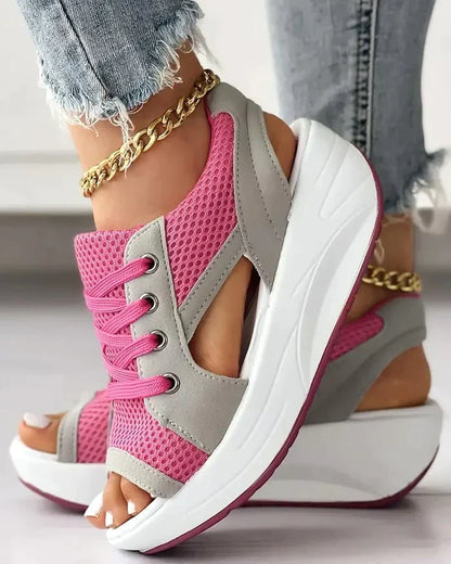 Milagros® | Stylish Sandals With Contrast Insert And Arch Support
