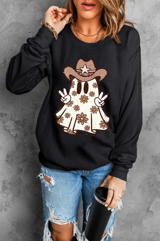 Lidia® | Ghost crew neck long sleeve sweatshirt