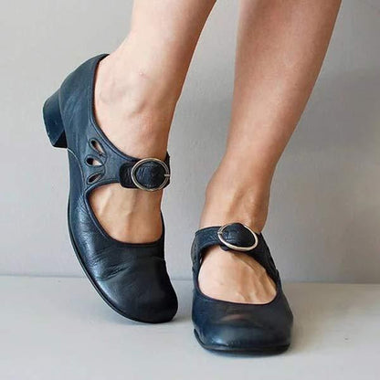 Karen® | Wedge Leather Orthopedic Buckle Sandals