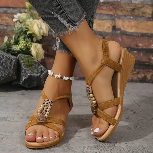 Lea® | Boho Style Wedge Sandals